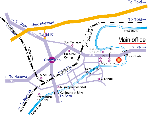 Guide map of Head Office and factory